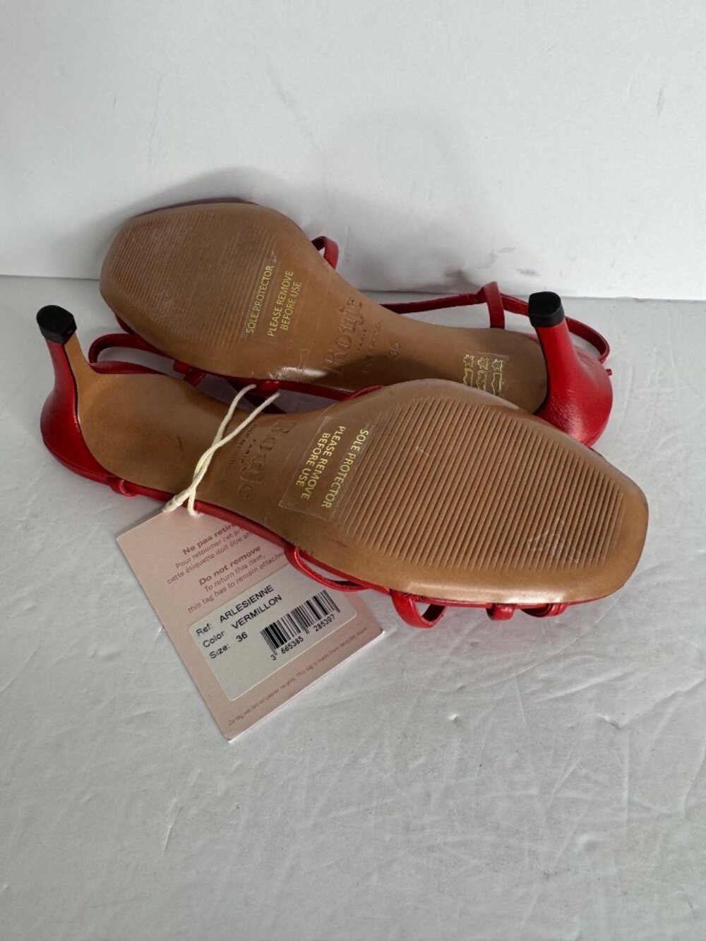 Rouje Arlesienne Sandals Vermilion Leather High Strap Sandals Red EU 36 US 5 NWT - Picture 7 of 8